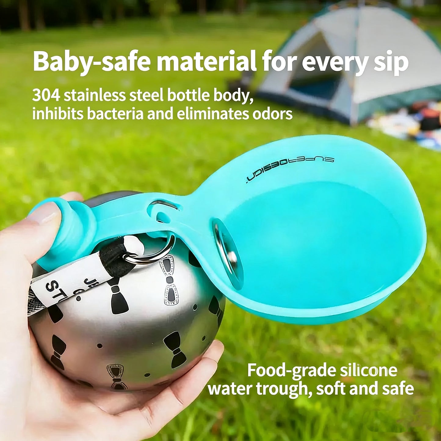 Creative Portable Outdoor Pet Stainless Steel Water Cup