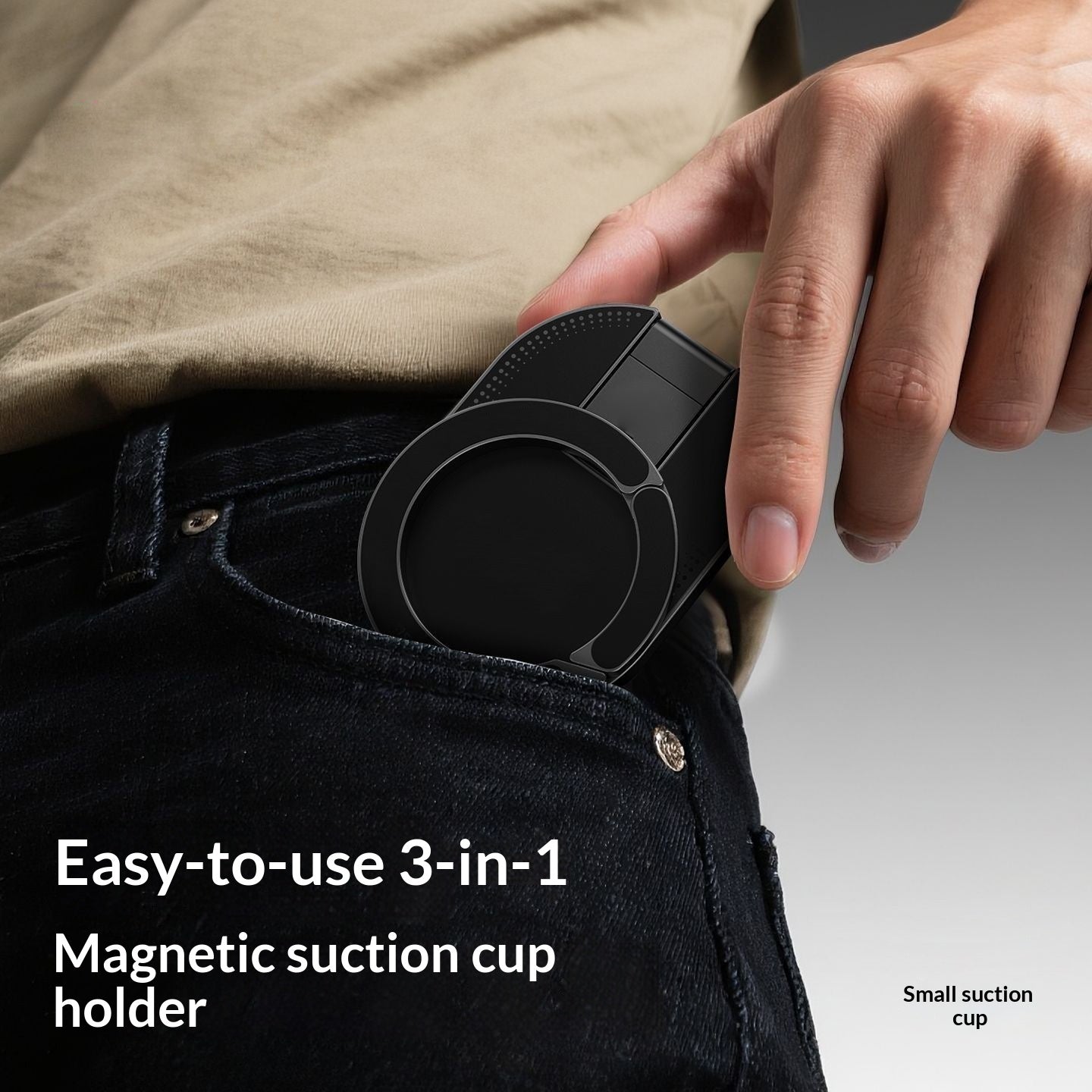 Suction-cup Magnetic Carabiner Phone Holder Foldable And Rotatable