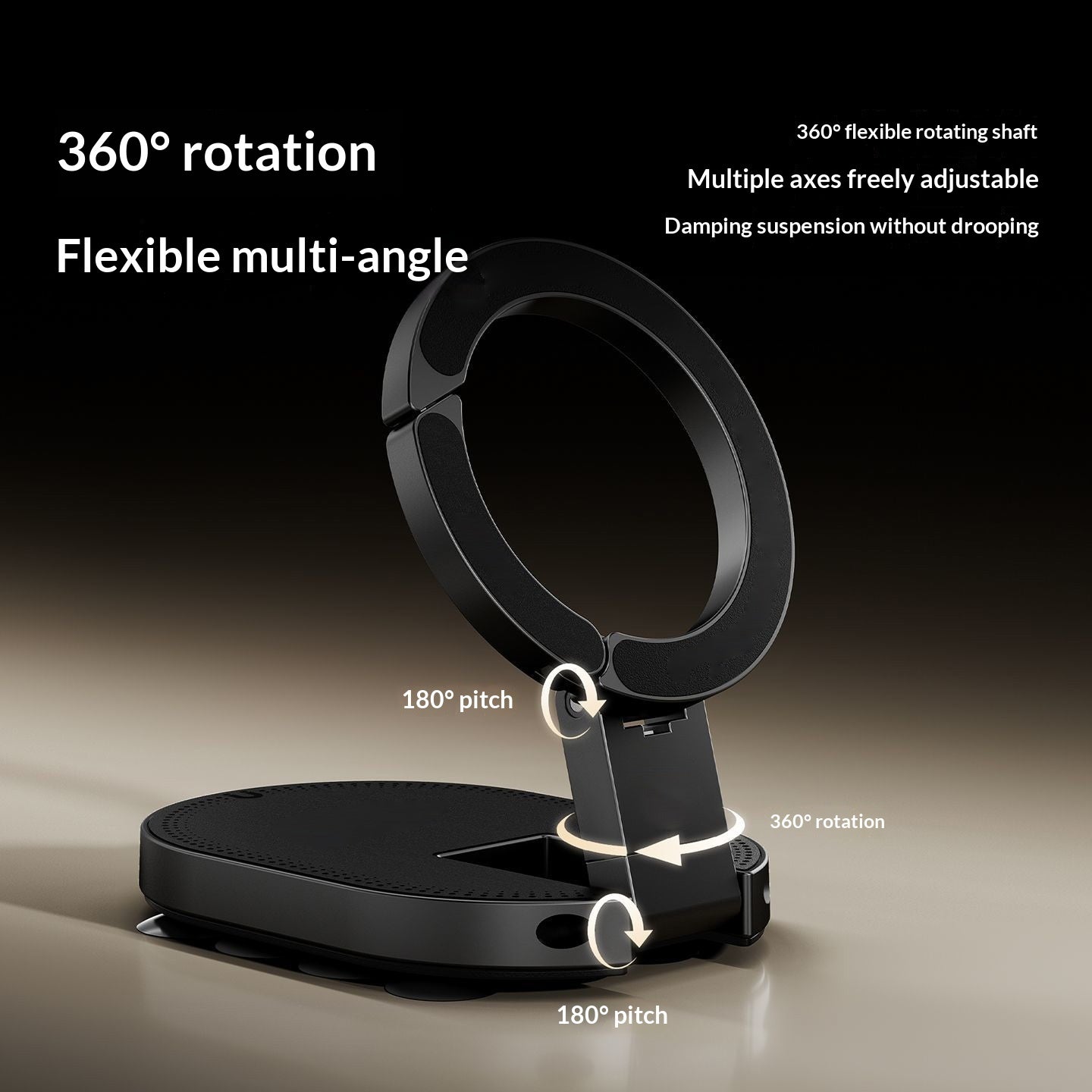 Suction-cup Magnetic Carabiner Phone Holder Foldable And Rotatable