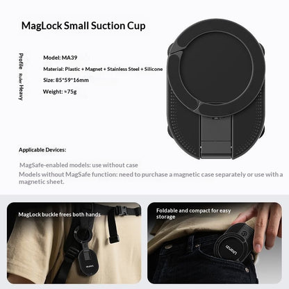 Suction-cup Magnetic Carabiner Phone Holder Foldable And Rotatable