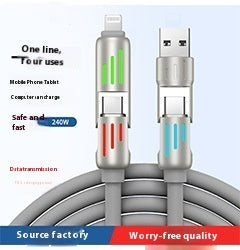 240W Data Cable Fast Charging Two-to-two Charging Cable