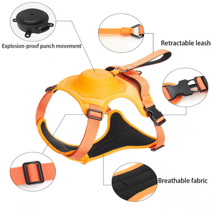 Dog Harness With Retractable Leash