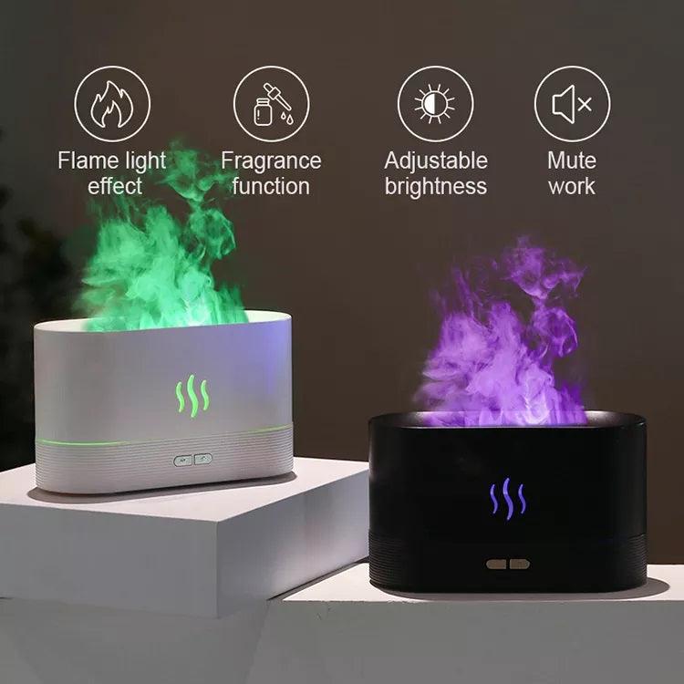 2022 Best Selling USB Ultrasonic Flame Humidifier Led RGB Colorful Essential Oil Fire Flame Aroma Diffuser - ThinkSmartTech