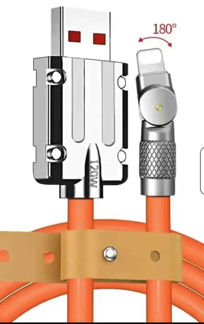 Must Buy Best Quality cable ever, Stop wasting money on other cables Fast Charging Data Cable 180 Degrees Rotary - ThinkSmartTech