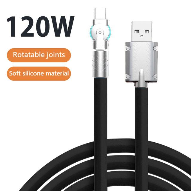 Must Buy Best Quality cable ever, Stop wasting money on other cables Fast Charging Data Cable 180 Degrees Rotary - ThinkSmartTech