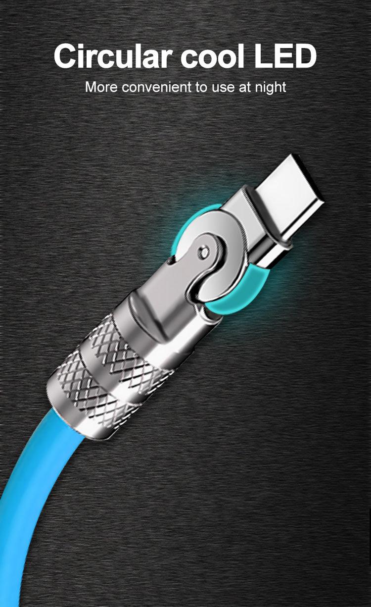 Must Buy Best Quality cable ever, Stop wasting money on other cables Fast Charging Data Cable 180 Degrees Rotary - ThinkSmartTech