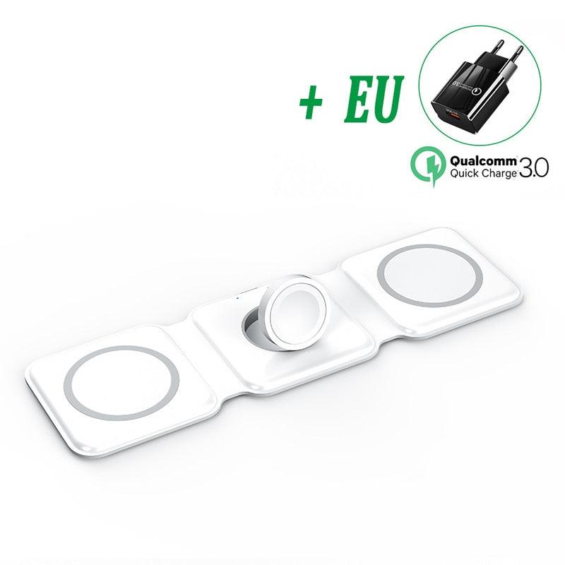65W 3 in 1 Magnetic Wireless Charger Stand Foldable for iPhone 14 13 12 Pro Max Airpods iWatch 8 7 Fast Charging Dock Station